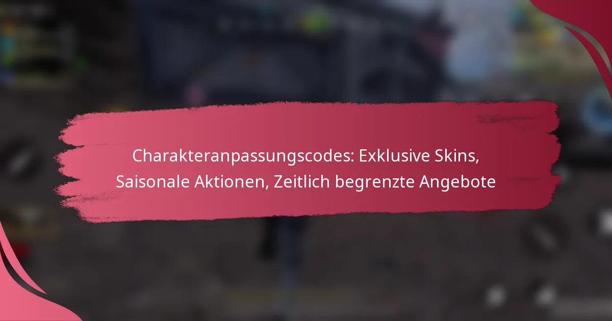 Charakteranpassungscodes: Exklusive Skins, Saisonale Aktionen, Zeitlich begrenzte Angebote