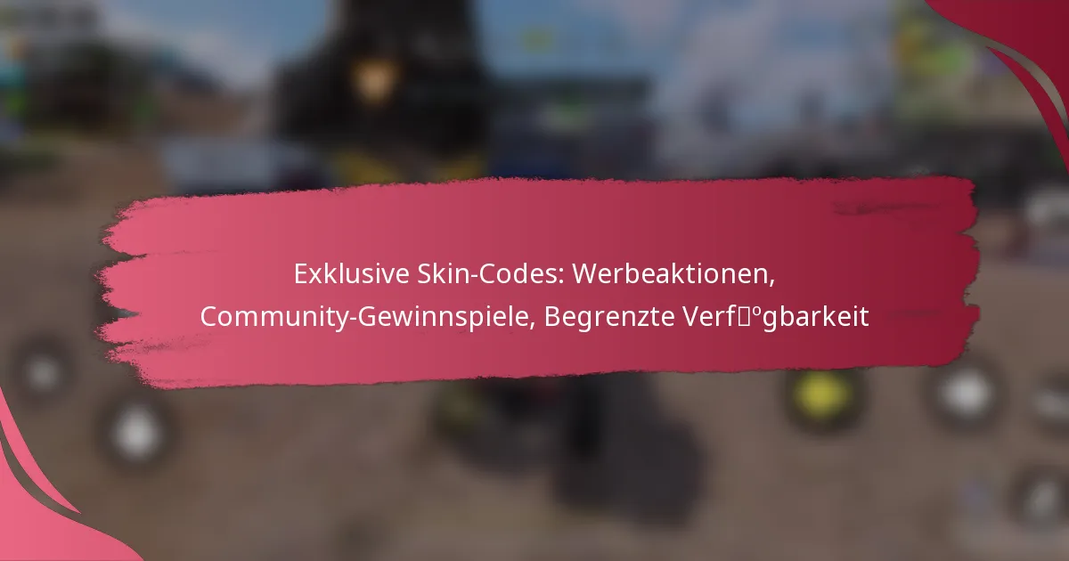 Exklusive Skin-Codes: Werbeaktionen, Community-Gewinnspiele, Begrenzte Verfügbarkeit