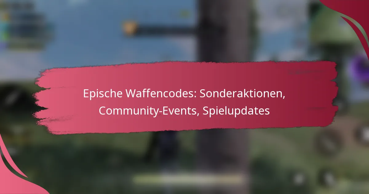 Epische Waffencodes: Sonderaktionen, Community-Events, Spielupdates