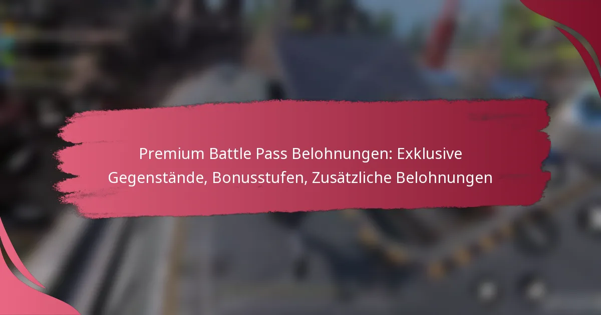 Premium Battle Pass Belohnungen: Exklusive Gegenstände, Bonusstufen, Zusätzliche Belohnungen