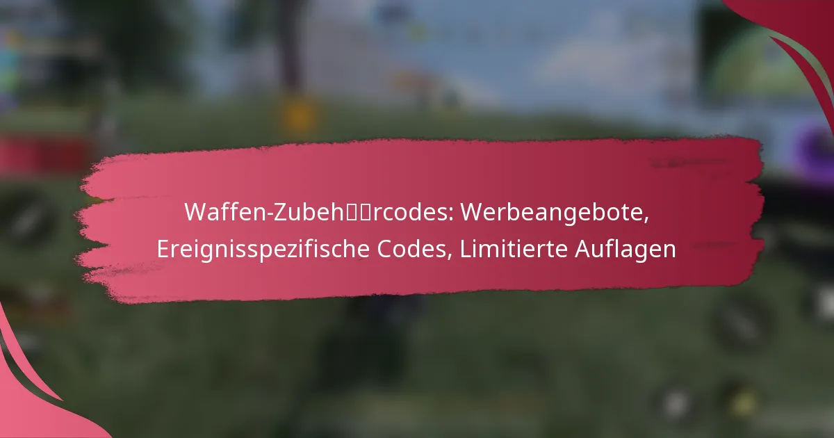 Waffen-Zubehörcodes: Werbeangebote, Ereignisspezifische Codes, Limitierte Auflagen