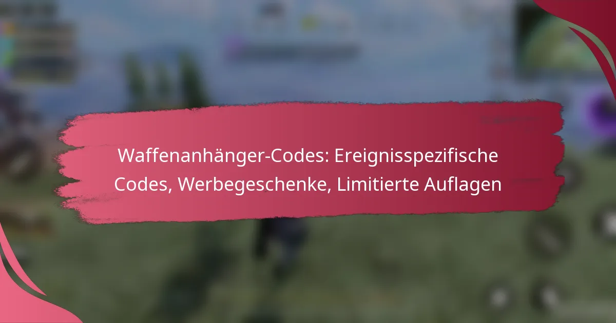 Waffenanhänger-Codes: Ereignisspezifische Codes, Werbegeschenke, Limitierte Auflagen