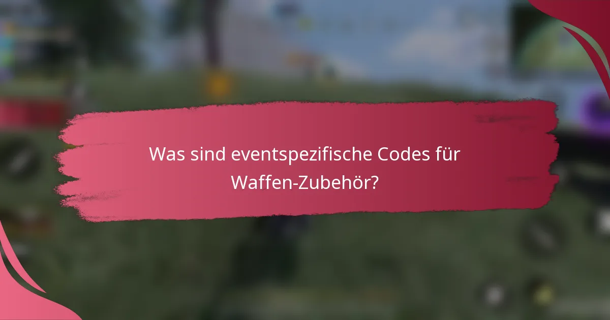 Was sind eventspezifische Codes für Waffen-Zubehör?