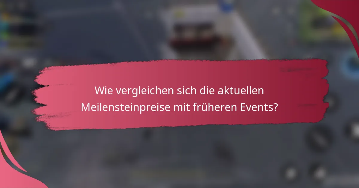 Wie vergleichen sich die aktuellen Meilensteinpreise mit früheren Events?