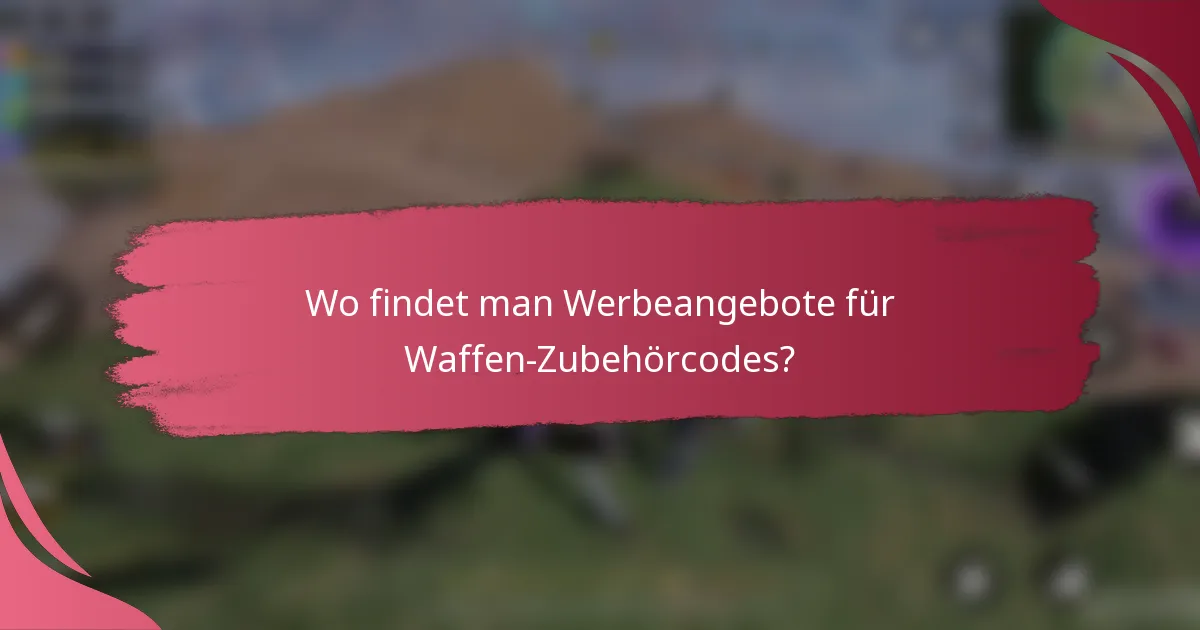Wo findet man Werbeangebote für Waffen-Zubehörcodes?